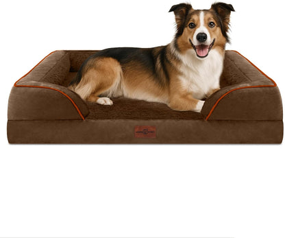 Comfort Expression Orthopedic Dog Bed for Extra Large Dogs with Bolster | Waterproof Dog Couch Bed with Washable Cover & Non-Slip Bottom, Supportive Egg Crate Foam XL Pet Bed, 42X30 Inch159
