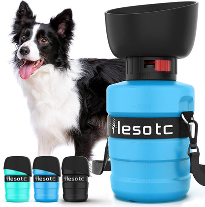 Lesotc Dog Water Bottle, Portable Water Dispenser with Travel Water Bowl, Leak Proof Pet Travel Squeeze Bottle, Puppy Essentials Dog Stuff Accessories for Outdoor Walking, Hiking, Camping9