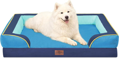 Comfort Expression Orthopedic Dog Bed for Extra Large Dogs with Bolster | Waterproof Dog Couch Bed with Washable Cover & Non-Slip Bottom, Supportive Egg Crate Foam XL Pet Bed, 42X30 Inch11