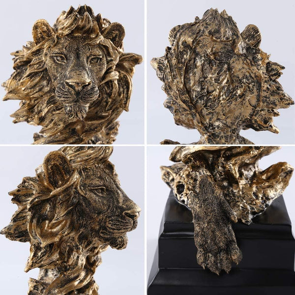 Sandstone Lion Statue, the King of Beast, Collectible Figurines, Golden | Statue Decoration for Home/Study/Living Room, Great Collectible Figurines, Best Gift for the Man, Golden Color (HH17-D2)5