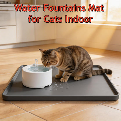 Silicone Square Mat 16X16 for Water Bowl, Waterproof Pet Bowls Mat, Black | with Raised Edge, Non-Slip Cat Dog Water Dispenser Mat Protects Floors from Water & Food Spills6
