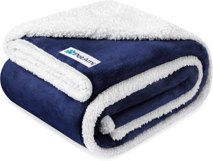 Petami Waterproof Dog Blanket for Couch, Extra Large 80X60, Pee Proof Sherpa Fleece Reversible Pet Throw, Furniture Protector for Bed Sofa Crate Kennel, Soft Washable Cover for Dog Cat, Grey Sherpa17