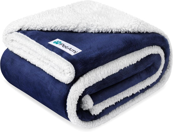 Petami Waterproof Dog Blanket for Couch, Extra Large 80X60, Pee Proof Sherpa Fleece Reversible Pet Throw, Furniture Protector for Bed Sofa Crate Kennel, Soft Washable Cover for Dog Cat, Grey Sherpa17