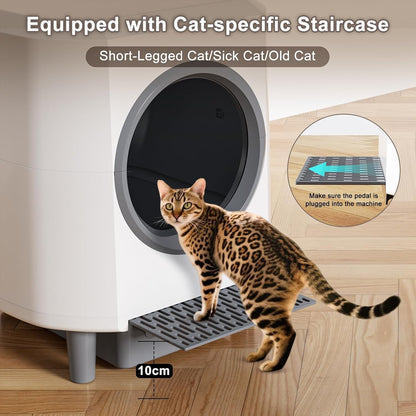 Automatic Litter Box, Self Cleaning Litter Box, Odor Control, 90L Capacity | Large with APP Control and Safety Sensor, Ellenpent, for Multiple Cats, Large Cat, with 3 Rolls of Garbage Bags7