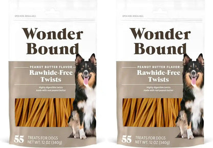 Wonder Bound Bacon & Cheese Flavor Dog Twist Sticks - 55 Count - Rawhide-Free Dog Treats, Dental Health Chews for Plaque & Tartar Control, Easy to Digest, Long-Lasting10