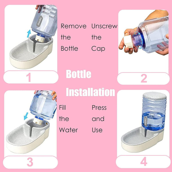 Kathson Automatic Cats Water Dispenser 1 Gallon Gravity Dogs Water Station Feeder Large Capacity Pet Drinking Bowls for Kitten Puppy7