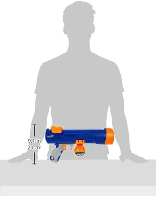 Nerf Dog Tennis Ball Blaster Dog Toy Blue/Orange, 16 Inch Compact Blaster with 1 Ball4