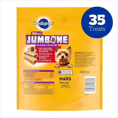 Pedigree Mini Jumbone Small Dog Treats, Beef Flavor, 35 Count | Bone-Like Exterior, Meaty Center, Long-Lasting Chew, for Toy and Small Dogs 5-15 Lbs, Developed with Waltham Science8