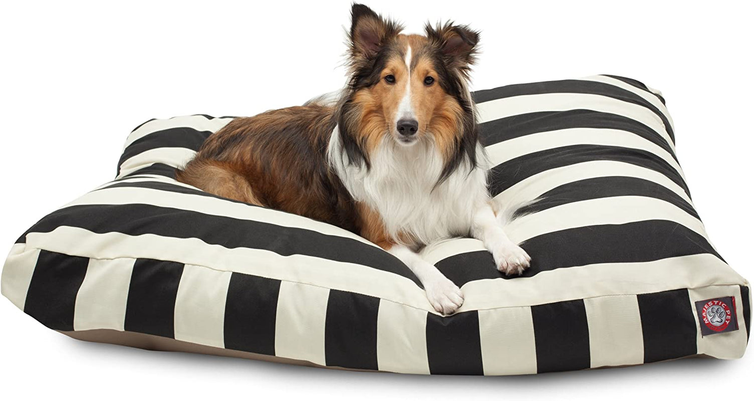 majestic-pet-stripes-rectangle-medium-dog-bed-washable-non-slip-comfy-pet-bed-dog-crate-bed-with-removable-washable-cover-dog-kennel-bed-for-sleeping-polyester-fiber-medium-black