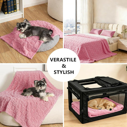 Gogobunny Pet Blanket for Dogs Cats, 300GSM Ultra Soft Coral Fleece Blanket, Washable Small Dog Cat Blanket, Calming Crate Mat, Furniture Protector for Couch Bed Car Seat, Pink, 25X35In4