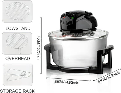 20L 3-In-1 Turbine Light Wave Oven，Glass Air Fryer, 360 ° Circulating Heating, High-Precision Glass Body, Healthy Kitchen Baking, Toaster, Broiler, Toaster, Steamer, and Grill (3)2