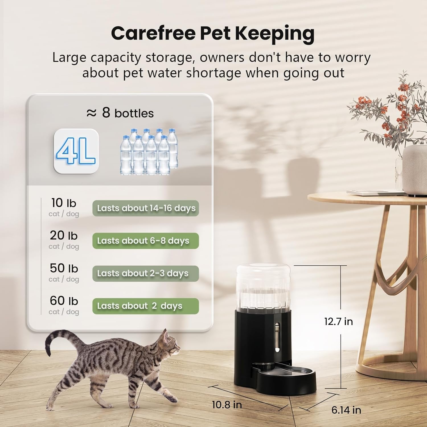 czpet-automatic-4l-135oz-1gal-cat-water-dispenser-with-stainless-steel-bowl-gravity-waterer-for-small-medium-dog-puppy-kitten-black-with-stainless-steel-bowl-gravity-waterer-for-small-medium-dog-puppy-kitten