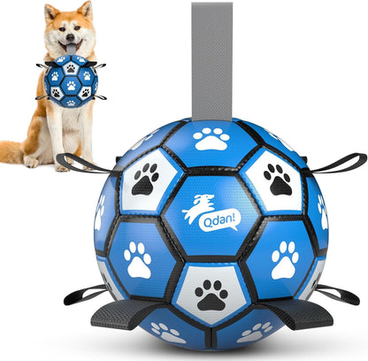 QDAN Dog Balls, 6 Inch Dog Soccer Ball with Straps, Herding Balls for Dogs | Outdoor Dog Toys Balls for 20-40 Lb Dogs, Puppy Ball to Keep Them Busy, Dog Pool Water Play Toy, Puppy Birthday Gifts27
