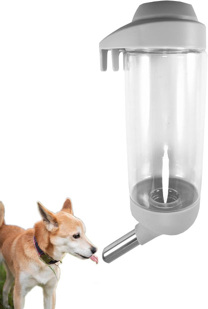 Dog Crate Water Bottle Dispenser - No Drip Cat Kennel Water Dispenser & Cage Water Feeder - Easy-To-Use Water Bottle for Dog Crate - Perfect for Keeping Your Pet Hydrated (Grey)-500Ml1