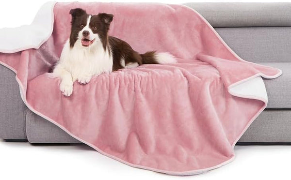 Gogobunny Waterproof Bed Blanket, Reversible Sherpa Fleece Throw Blanket for Dog Puppy Cat, Furniture Cover Protects Bed Couch Sofa from Liquid Pee and Pet Fur (Dark Purple, 50X60 Inches)35