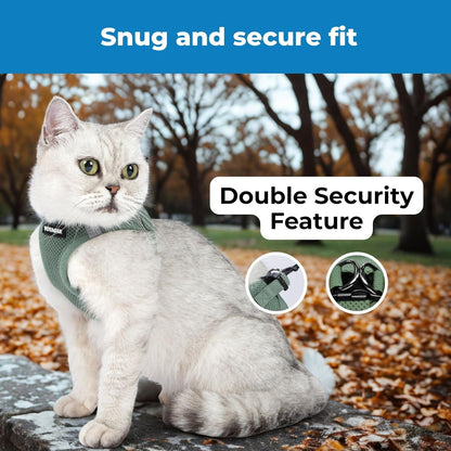Voyager Step-In Pet Harness - All Weather Mesh, Adjustable Step in Harness for Cats and Dogs by Best Pet Supplies - 307 Set Moss Green, M5