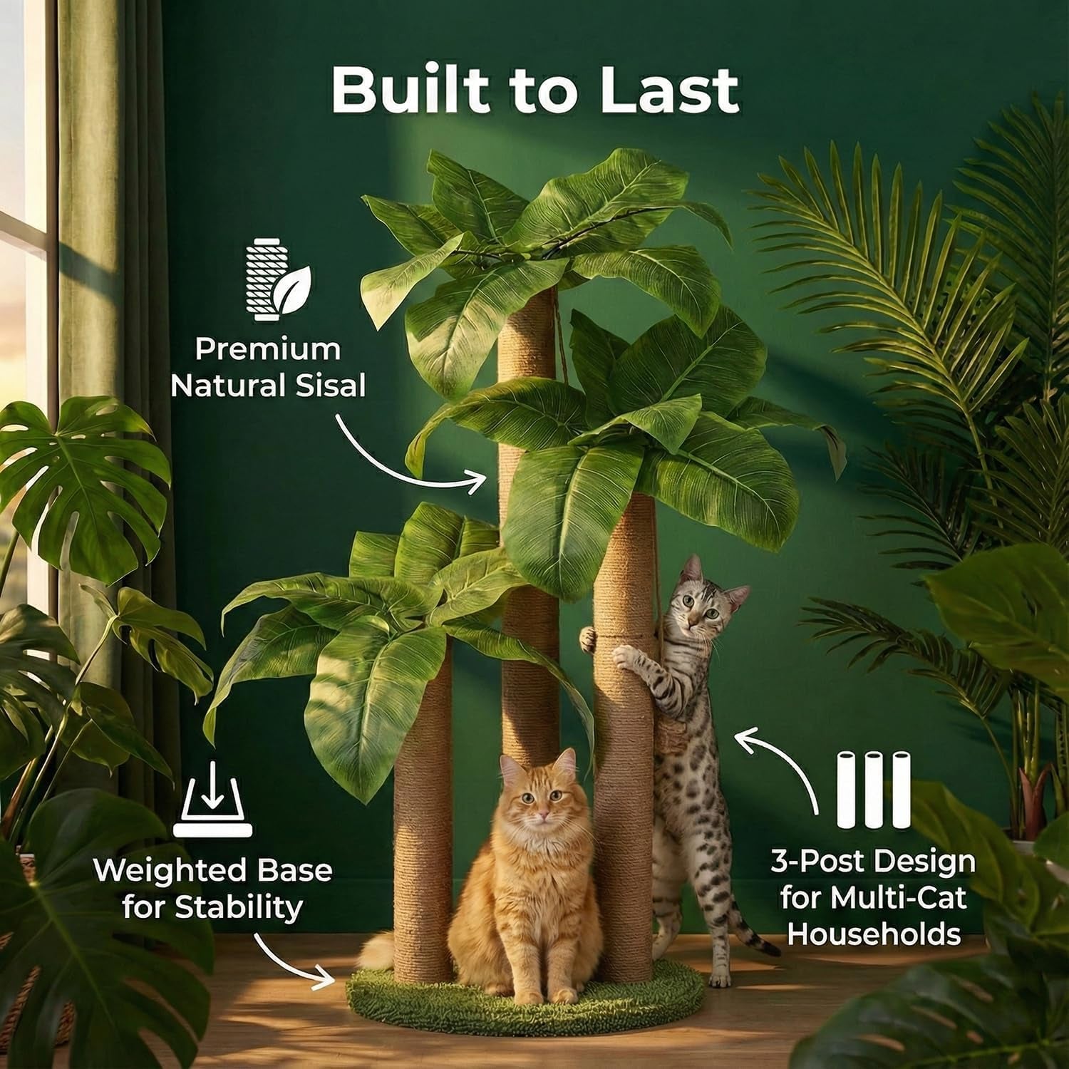 lemonda-31-5inch-cat-scratching-post-cat-scratcher-tree-with-3-scratching-poles-2-interactive-dangling-balls-cats-scratching-posts-for-indoor-kitten-adult-cats-cat-scratcher-tree-3-scratching-poles-cat-scratching-posts-2-interactive-dangling-balls-for-indoor-kitten-adult-cats