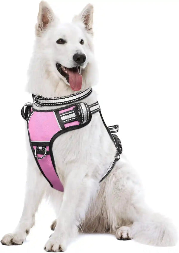 Dog Harness No Pull, Pet Harnesses with Dog Collar, Adjustable Reflective Oxford Outdoor Vest, Front/Back Leash Clips for Small, Medium, Large, Extra Large Dogs, Easy Control Handle for Walking10