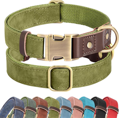 Didog PU Leather Dog Collar for Small Dogs Puppy, Soft Lining, Green S | All-Day Comfort for Daily Walks and Backyard Play, Quick Release Metal Buckle for Easy on & Off, D-Ring for Leash, Easy Clean22
