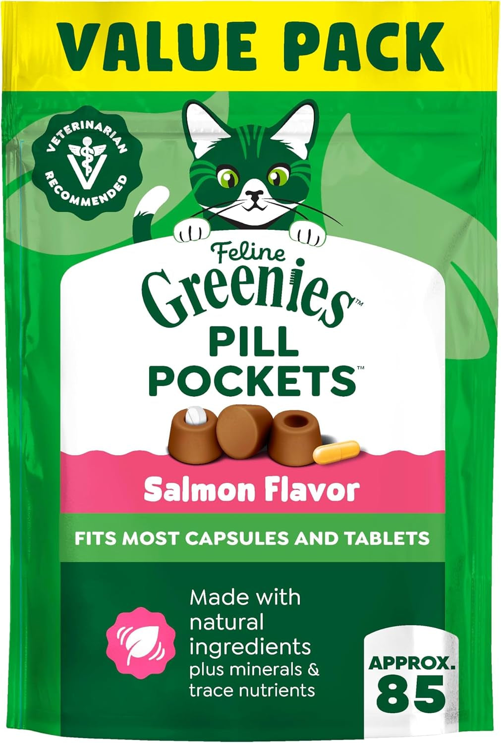 greenies-feline-pill-pockets-soft-cat-treats-chicken-flavor-85-count-1-vet-recommended-moldable-pocket-hides-pills-no-artificial-flavors-or-preservatives-real-ingredients