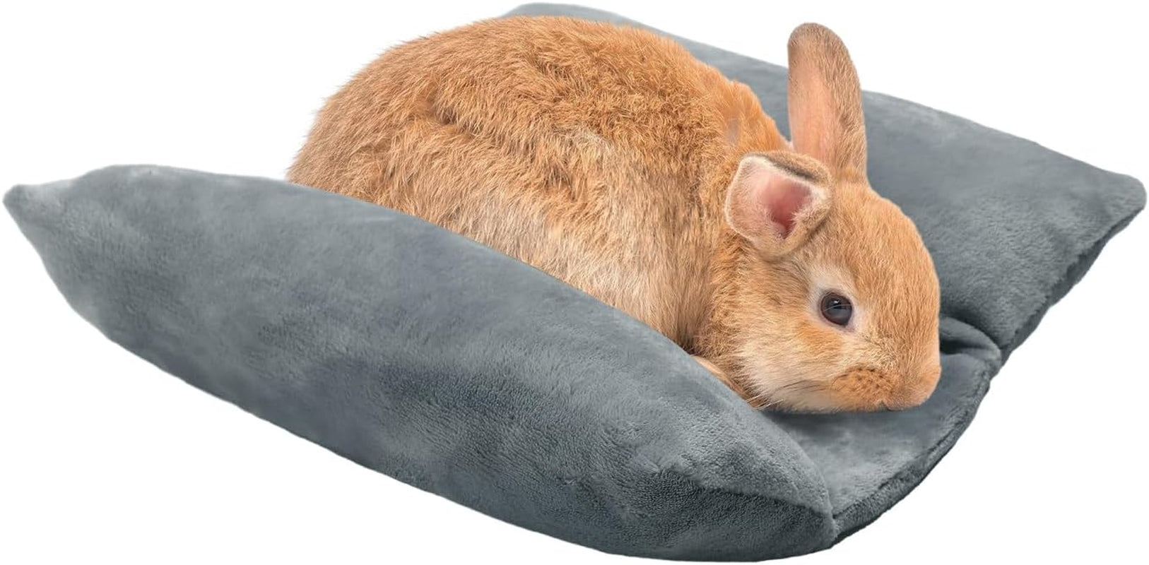 mewtogo-15-7-x-14-bunny-bed-for-rabbit-cage-thickened-soft-prevent-sore-hocks-plush-mat-with-cotton-lounger-pillows-small-animal-flop-mat-for-hutch-sleeping-indoor-gray-star