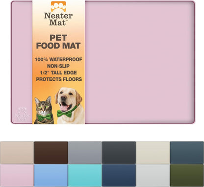 Neater Pet Brands Neater Mat Pet Mats for Food and Water, Cat & Dog Bowl Mat Waterproof Silicone, Feeding Tray, Dog Food Mats for Floors, Placemat W/Raised Edge for under Bowls, 16” X 10”, Cappuccino17