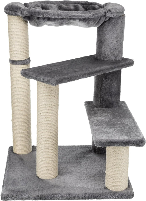 TRIXIE Baza Senior Cat Tree with Hammock and Steps | Scratching Posts | Cat Playground | Gray Medium1