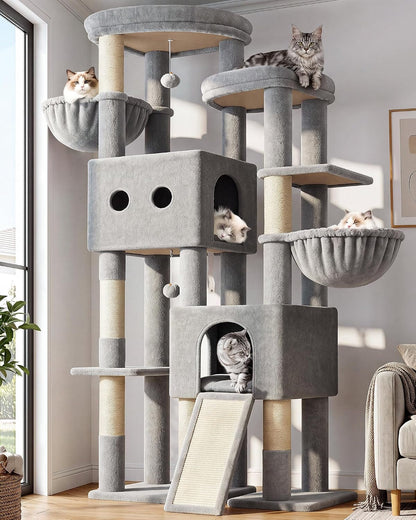 Globlazer Cat Tower for Indoor Cats, Heavy Duty Cat Trees for Large Adult Big Cats Maine Coon Cat Tree Tower with Scratching Post, Extra Large Top Perch, Cat Condos, F61, Dark Grey, 61Inch10