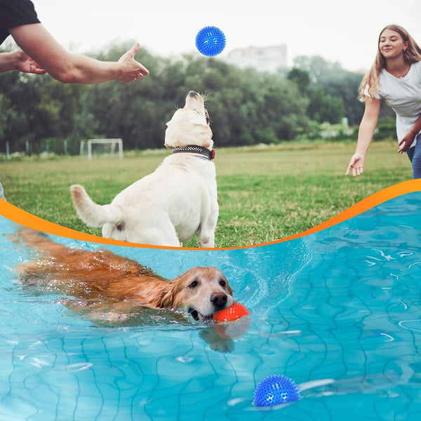 Petizer 6 Pack 2.5” Squeaky Dog Toy Balls, Floating Dogs Pool Balls, Spiky Dog Balls, Durable Interactive Fetch Toys for Puppy, Dog Chew Toys for Teething (2.5", Small Dog)7