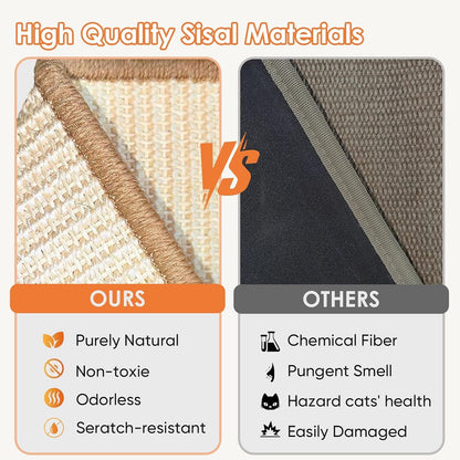 Natural Sisal Cat Scratcher Bed with Hammock – Solid Wood Furniture Style, Extra Large Cat Lounger & Scratch Pad for Indoor Cats, Protects Furniture5