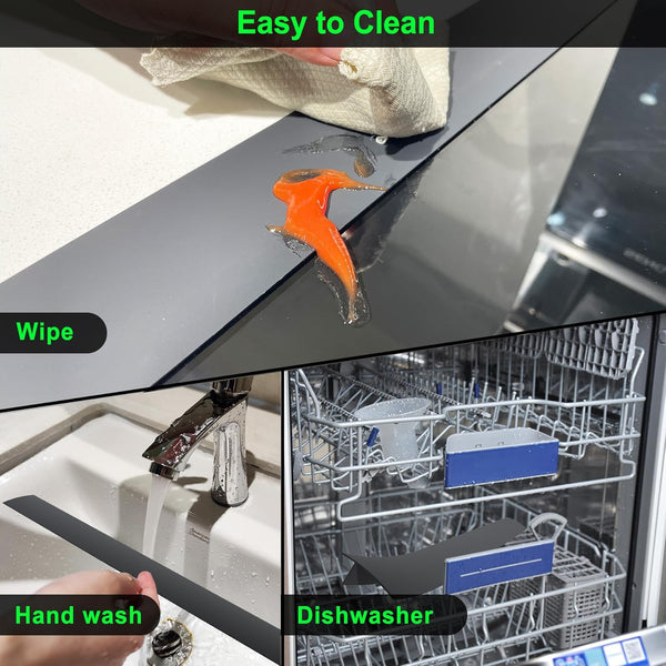 Silicone Stove Counter Gap Cover - 25 Inch Gap Filler 2 Pack Black | Long Gap Filler Seals Spills between Kitchen Appliances Stovetop Oven Countertop; Stove Gap Cover, Gas Stove Side Gap Covers6