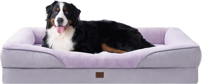 EHEYCIGA Orthopedic XL Dog Bed for Large Sized Dog, 42X30 Inch Extra Large Memory Foam Dog Couch Bed with Sides, Waterproof Liner & Washable Removable Cover, Bolster Pet Sofa, Grey14
