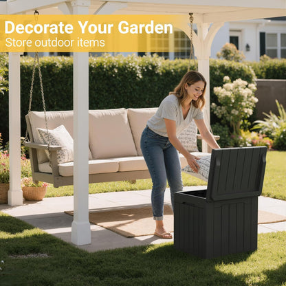 Outdoor Storage Box 31 Gallon Storage Box with Lid for Patio Furniture, Garden Tools, Pool Supplies, Waterproof and UV Resistant, Lockable, Dark Black2
