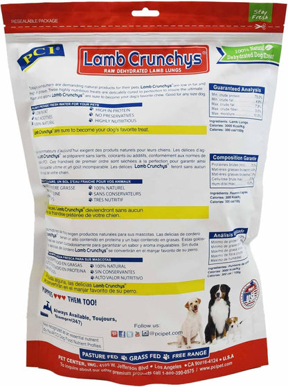 PCI Pet Center Inc Lamb Crunchys Raw Dehydrated Lamb Dog Treats, 16 Oz Pack | Made in USA Dog Treats from Single-Ingredient Lamb Lung, for Dogs of All Ages - Can Be Used for Training or Daily Treats2