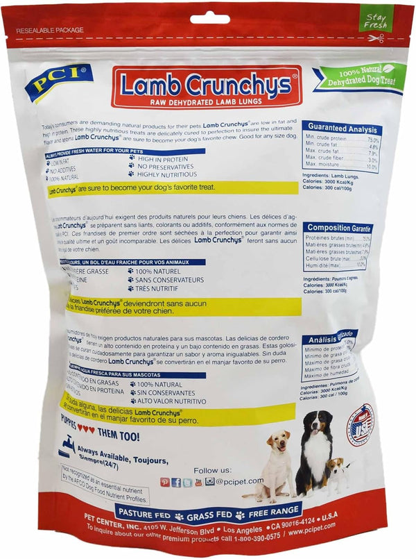 PCI Pet Center Inc Lamb Crunchys Raw Dehydrated Lamb Dog Treats, 16 Oz Pack | Made in USA Dog Treats from Single-Ingredient Lamb Lung, for Dogs of All Ages - Can Be Used for Training or Daily Treats2