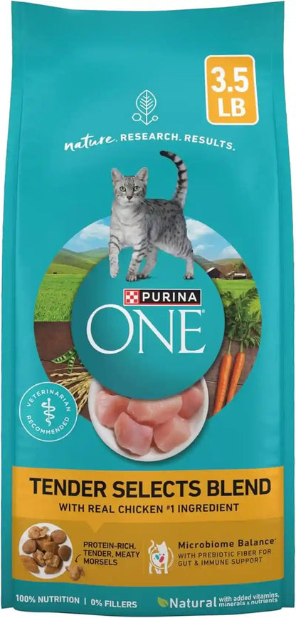 Purina ONE Natural Dry Cat Food, Tender Selects Blend with Real Chicken - 7 Lb. Bag15