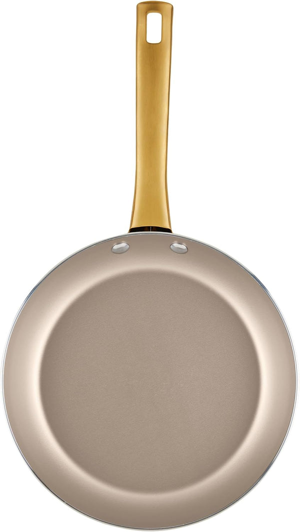 Radiant Nonstick Cookware/Pots and Pan Set with Lids and Prestige Kitchen Cooking Tools, Dishwasher Safe, 12 Piece, Champagne13