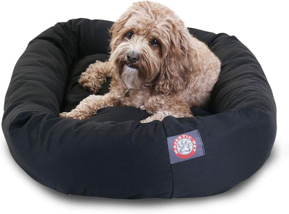 Majestic Pet 40 Inch Bagel Calming Dog Bed Washable – Cozy Soft round Dog Bed with Spine Support for Dogs to Rest Their Head - Fluffy Donut Dog Bed 40X29X9 (Inch) - round Pet Bed Large – Blue12