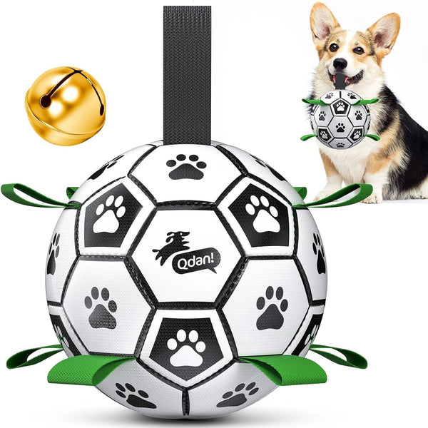 QDAN Dog Balls, 6 Inch Dog Soccer Ball with Straps, Herding Balls for Dogs | Outdoor Dog Toys Balls for 20-40 Lb Dogs, Puppy Ball to Keep Them Busy, Dog Pool Water Play Toy, Puppy Birthday Gifts24