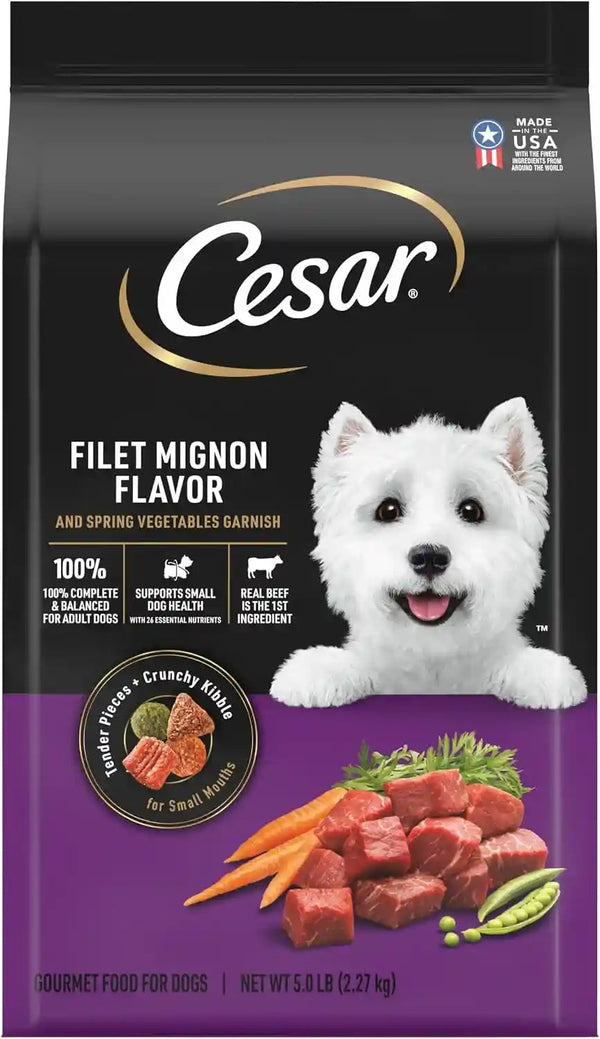 Cesar Small Breed Dry Dog Food, Filet Mignon & Spring Vegetables, 12 Lb | Made in USA, Real Beef #1 Ingredient, 26 Essential Nutrients, Supports Small Breed Health, No Artificial Flavors17