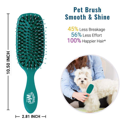 Wet Brush Pet Hair Brush, Smooth, Shiny Fur, Dog and Cat Hairbrush, De-Shedding Comb & Dematting Tool for Grooming Long or Short-Haired Dogs, Tangle-Free for Less Pulling & Tugging, Teal2