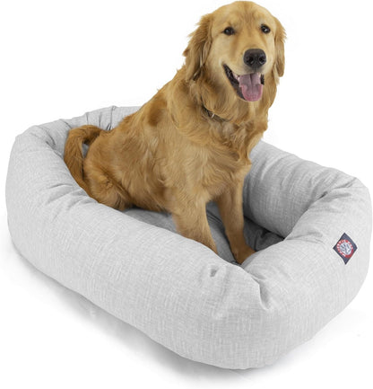 Majestic Pet 40 Inch Bagel Calming Dog Bed Washable – Cozy Soft round Dog Bed with Spine Support for Dogs to Rest Their Head - Fluffy Donut Dog Bed 40X29X9 (Inch) - round Pet Bed Large – Blue18