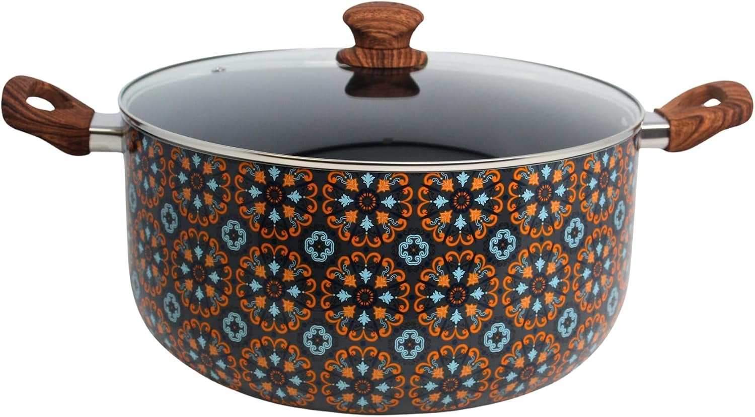10-qt-talavera-aluminum-black-ceramic-dutch-oven-with-glass-lid-black-ceramic-nonstick-coating-woodlook-handles-with-glass-lid-ideal-for-rice-and-stews-great-for-family-gatherings