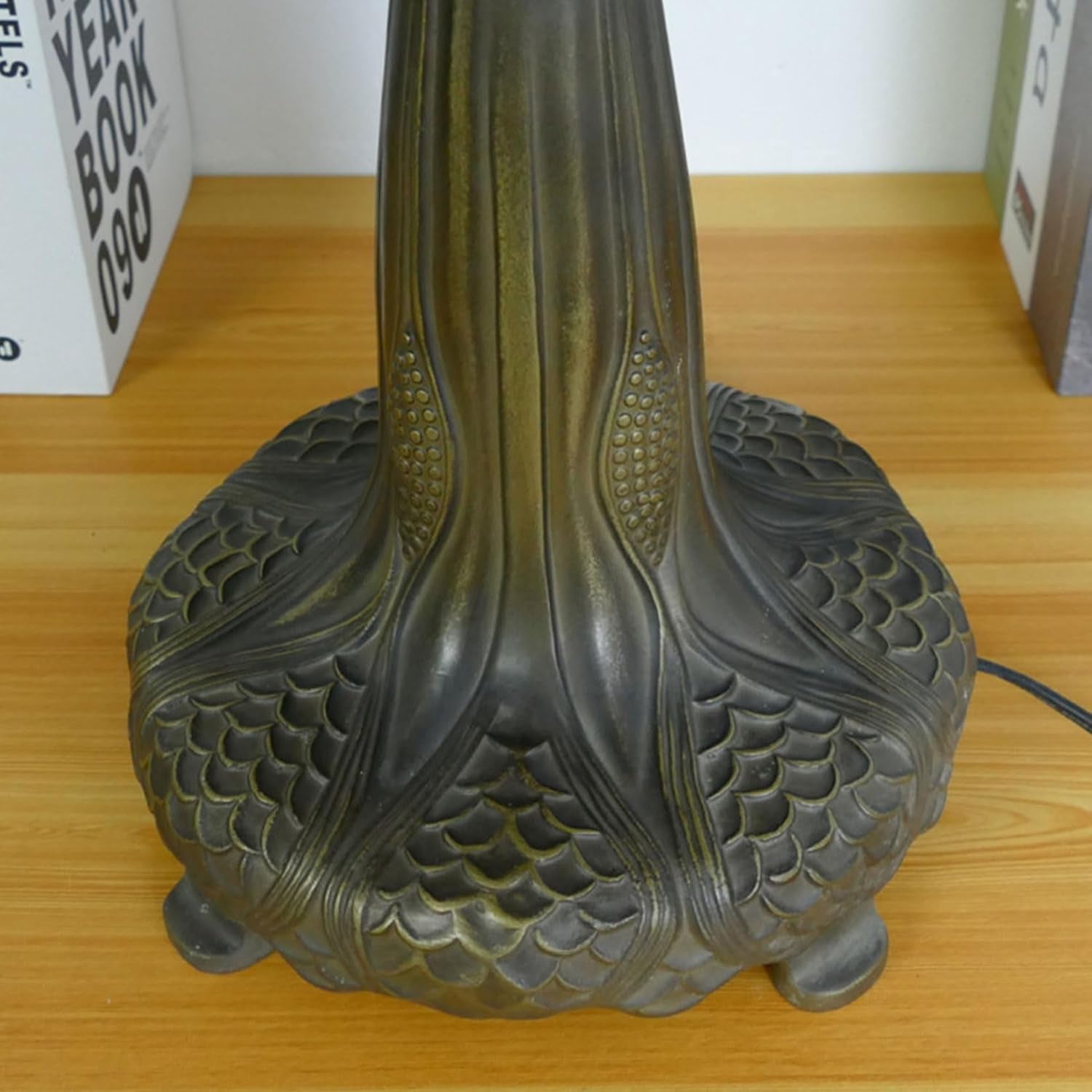 table-lamp-base-replacement-only-for-20-inch-tiffany-style-stained-glass-lampshade-pole-height-27-inch-bronze-finished-alloy-desk-lights-base-with-3-lights