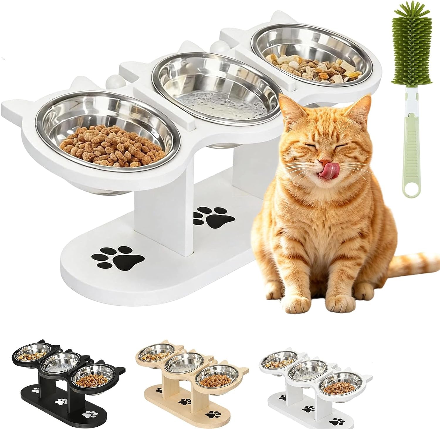 2026-new-anti-slip-elevated-3-bowl-pet-feeder-cat-bowls-with-stand-tilted-stainlesssteel-cat-feeding-station-ergonomic-elevated-cats-bowls-with-wooden-base-pet-feeding-station-for-food-water-e