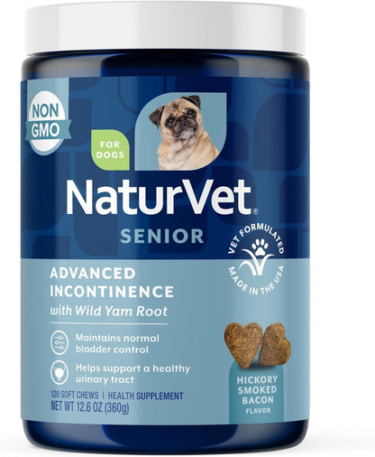 Naturvet Senior Advanced Incontinence Dog Supplement – Helps Support Dog’S Bladder Control, Normal Urination – Includes Synergistic Blend of Botanicals – 120 Ct. Soft Chews1