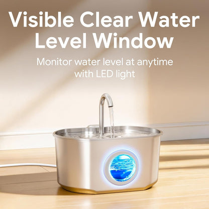 Cat Water Fountain Stainless Steel: 74Oz/2.2L Cat Fountain for Drinking | Pet Water Fountain inside - Automatic Dog Watering Dispenser Bowl - Pet Feeding & Watering Supplies6