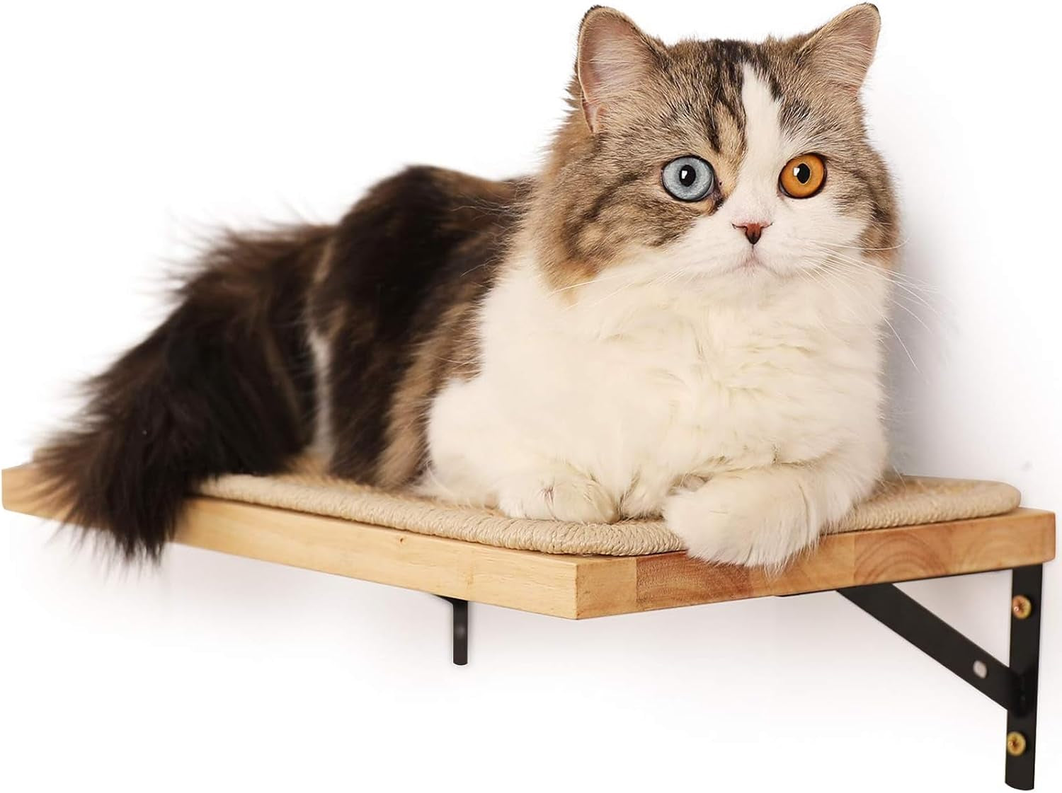 fukumaru-cat-wall-shelves-17-x-10-inch-soft-cushion-solid-rubber-wood-floating-shelf-with-upgraded-installation-kitten-wall-furniture-for-sleeping-playing-and-scratching