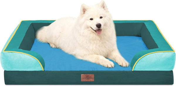 Comfort Expression Orthopedic Dog Bed for Extra Large Dogs with Bolster | Waterproof Dog Couch Bed with Washable Cover & Non-Slip Bottom, Supportive Egg Crate Foam XL Pet Bed, 42X30 Inch29