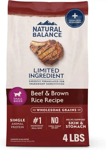 Natural Balance Limited Ingredient Small Breed Dry Dog Food - Complete Nutrition for Small Breeds - Wholesome Grains Brown Rice Recipe - Limited Ingredient Formula - 12 Lb - Lamb & Brown Rice13